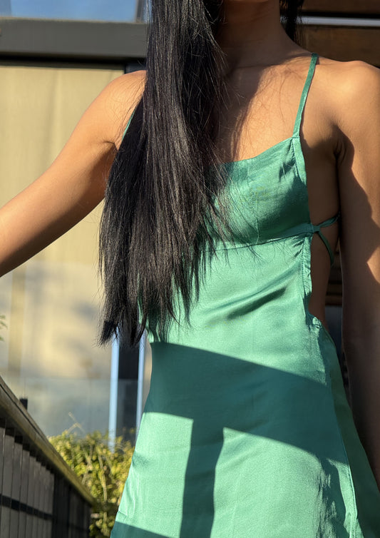 Mini Selene Dress - Forest Green