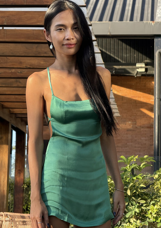 Mini Selene Dress - Forest Green